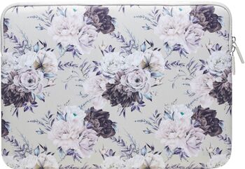 KEEP 14" fartölvuhlíf fyrir MacBook Pro - Silfur með blóm