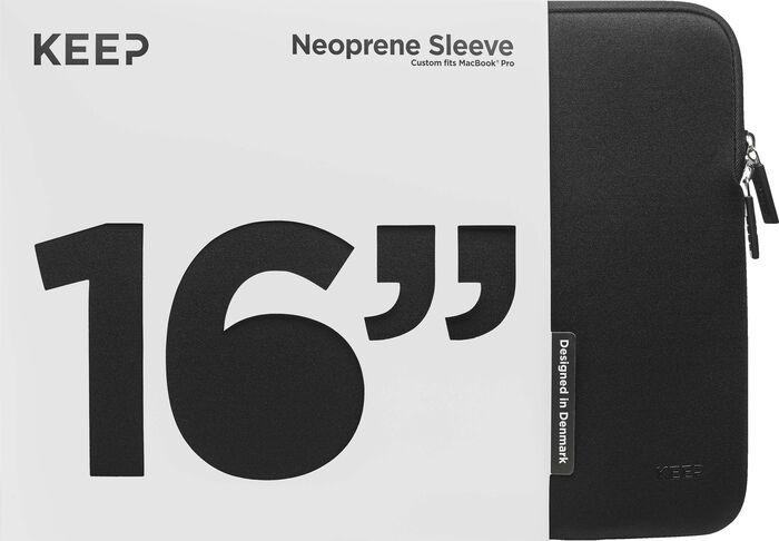 KEEP 16" fartölvuhlíf fyrir MacBook Pro - Svört