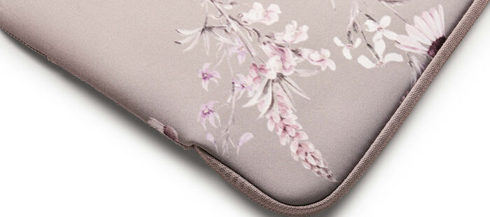 Keep 15,6" fartölvuhlíf - Ljósbrún m. blómum