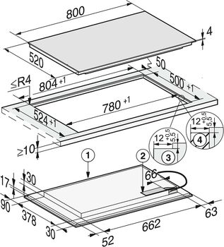 Miele spanhelluborð 80cm KM7575FL