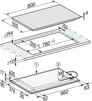 Miele spanhelluborð 80cm KM7575FL