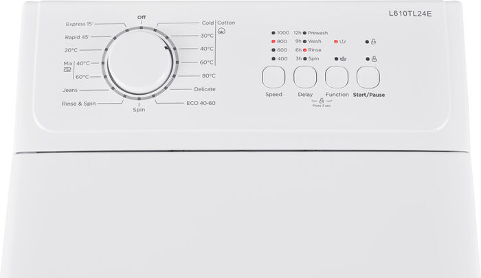 Logik L610TL24E topphlaðin þvottavél - Hvít