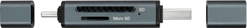 Product image not available for Logik minniskortalesari USB-C/A - Grár