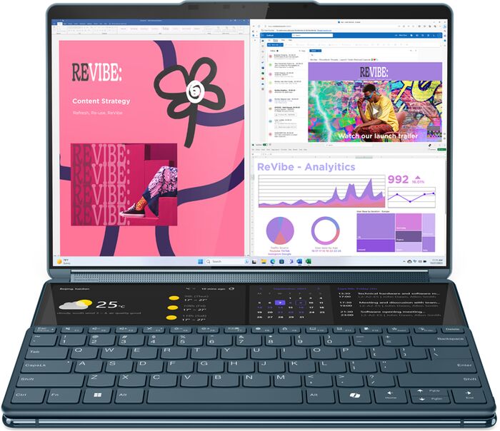 Lenovo Yoga Book 9 U7/32/1TB 13,3" 2-í-1 fartölva - Blá