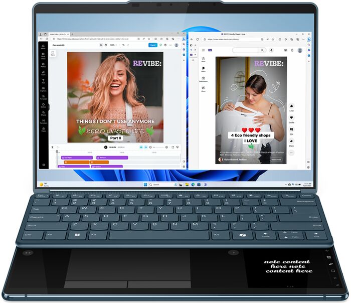 Lenovo Yoga Book 9 U7/32/1TB 13,3" 2-í-1 fartölva - Blá