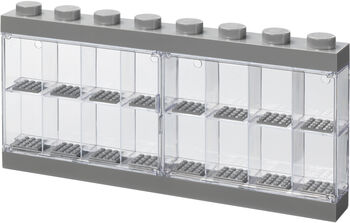 LEGO sýningarkassi f. 16 legokalla - Ljósgrár