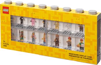 LEGO sýningarkassi f. 16 legokalla - Ljósgrár