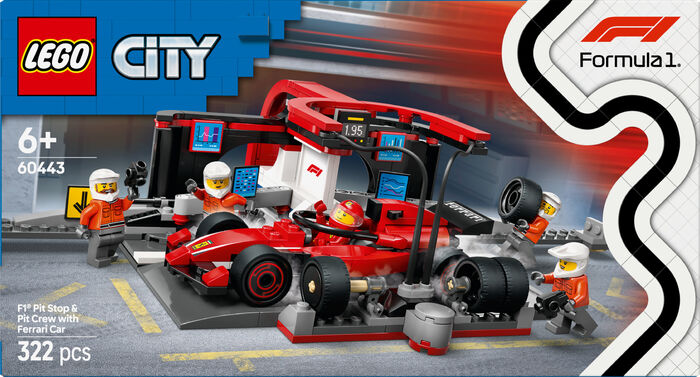 LEGO City F1 pit stop & þjónustulið með Ferrari 60443