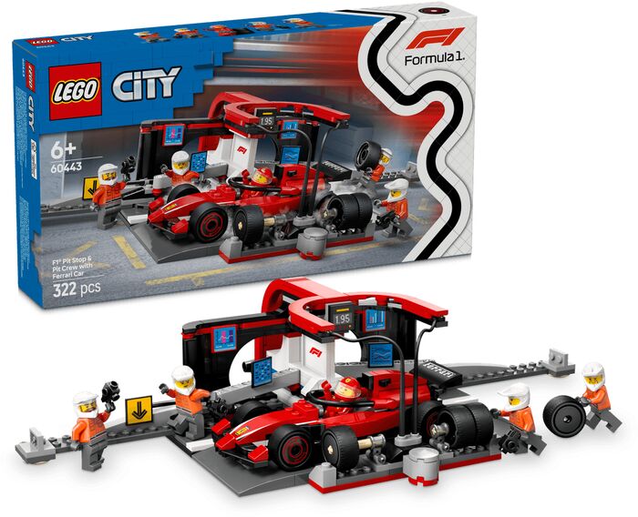 LEGO City F1 pit stop & þjónustulið með Ferrari 60443