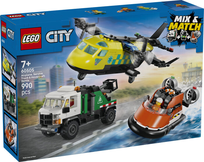 LEGO City flugvél, þjónustubíll & svifnökkvi 60505