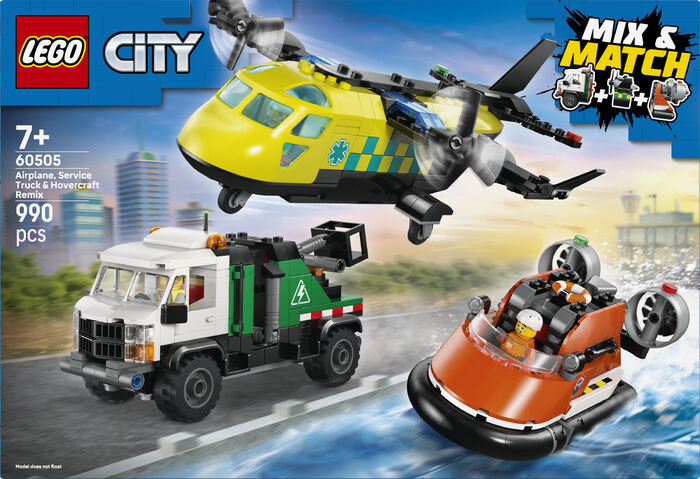 LEGO City flugvél, þjónustubíll & svifnökkvi 60505
