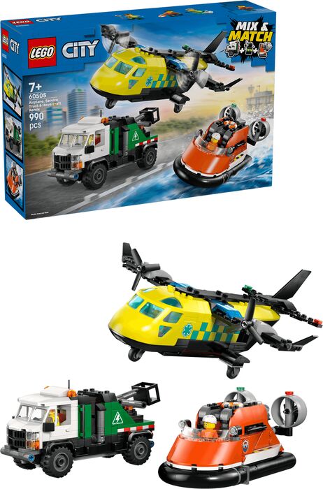 LEGO City flugvél, þjónustubíll & svifnökkvi 60505