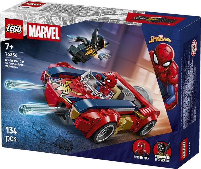 LEGO Marvel Spiderman í bíl berst við Venom-Wolverine 76336