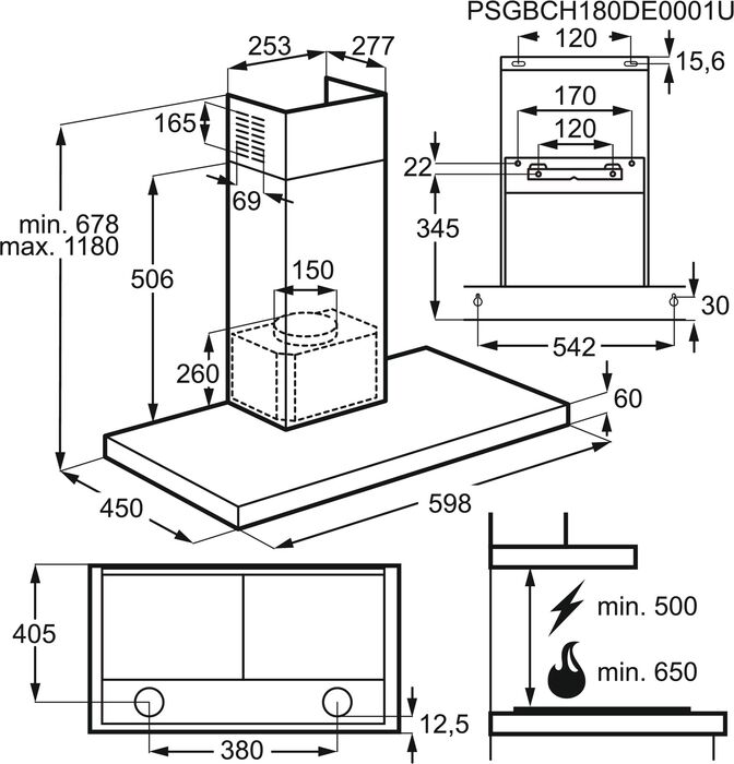 Electrolux veggháfur LFT426X