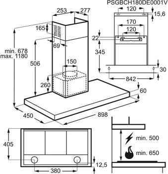 Electrolux veggháfur LFT429X - Stál
