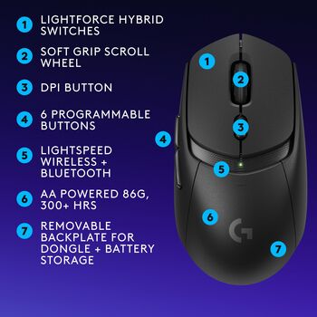 Logitech G309 þráðlaus leikjamús - Svört