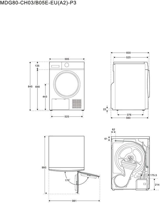 Logik þurrkari LHP8W23E - Hvítur