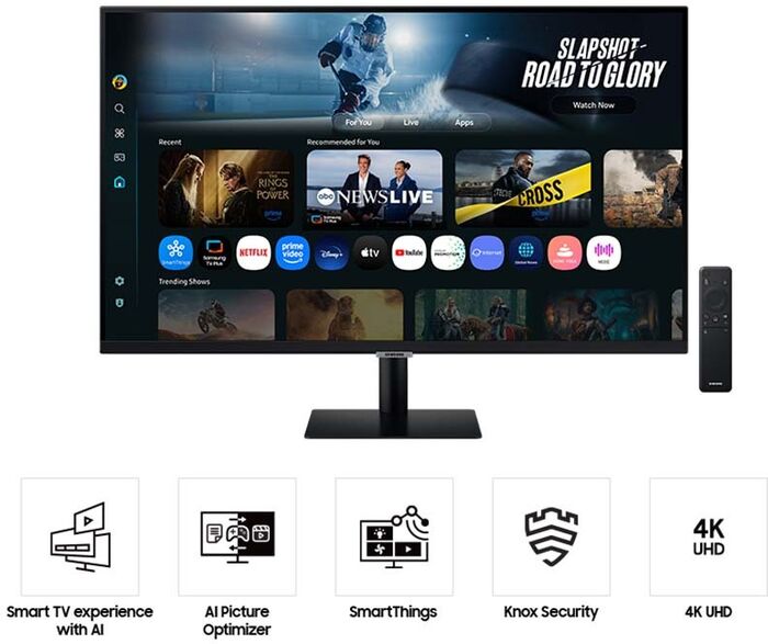 Samsung 32" Smart M7 VA snjallskjár - Svartur