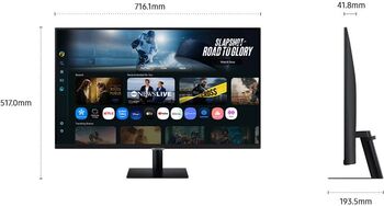 Samsung 32" Smart M7 VA snjallskjár - Svartur