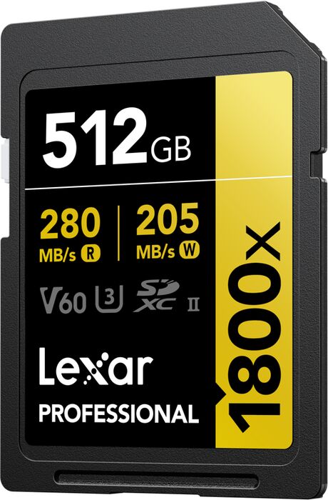 Lexar 1800x 512GB SDXC Professional (V60)