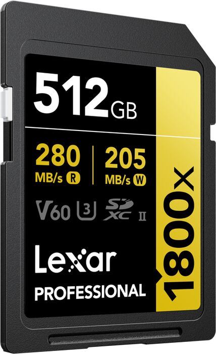 Lexar 1800x 512GB SDXC Professional (V60)