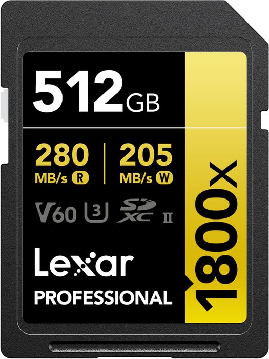 Lexar 1800x 512GB SDXC Professional (V60)