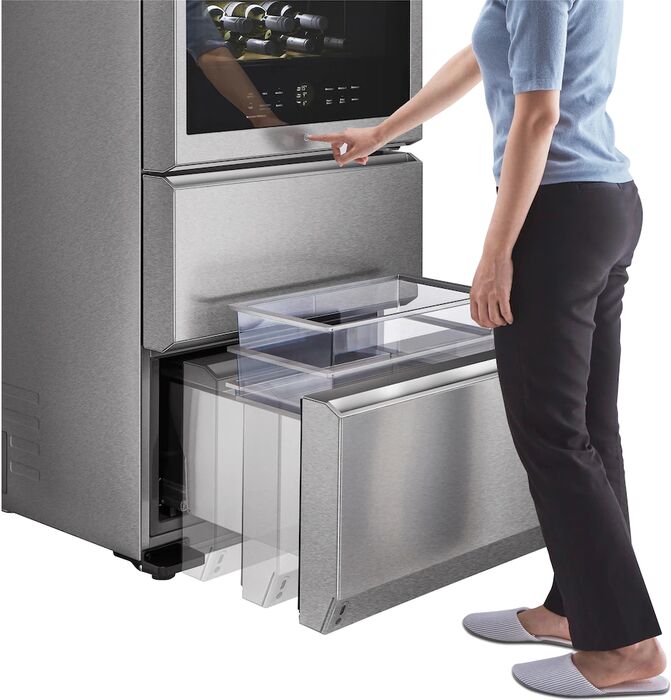 LG Signature vínkæli- og frystiskápur LSR200W - Stál