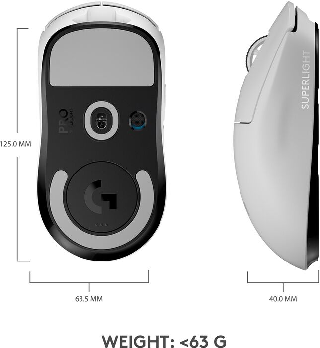 Logitech G Pro X Superlight þráðlaus leikjamús - Hvít