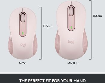 Logitech M650 L þráðlaus mús - Bleik