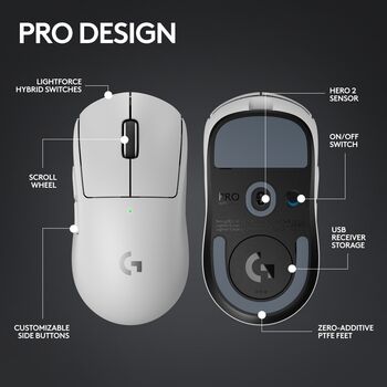 Logitech G Pro X Superlight 2 þráðlaus leikjamús - Hvít 