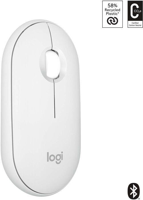 Logitech Pebble Mouse 2 þráðlaus mús - Hvít
