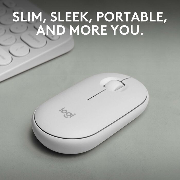 Logitech Pebble Mouse 2 þráðlaus mús - Hvít