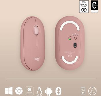 Logitech Pebble Mouse 2 þráðlaus mús - Bleik 