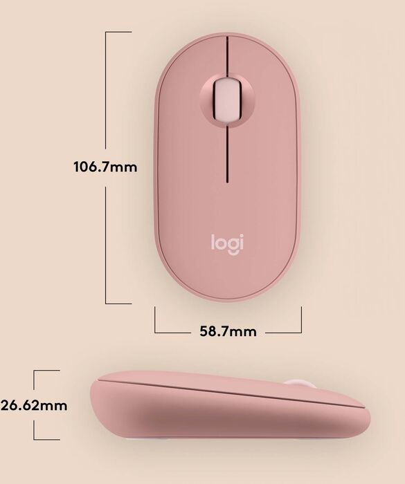 Logitech Pebble Mouse 2 þráðlaus mús - Bleik