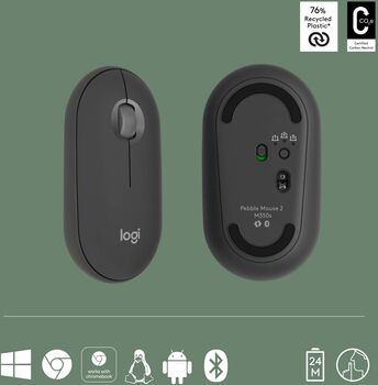 Logitech Pebble Mouse 2 þráðlaus mús - Svört 