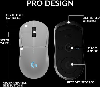 Logitech G Pro 2 Lightspeed þráðlaus leikjamús - Hvít