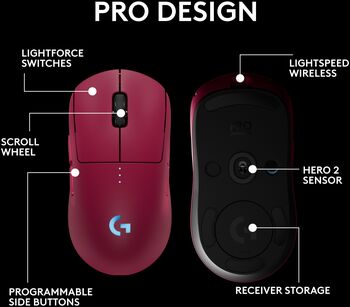 Logitech G Pro 2 Lightspeed þráðlaus leikjamús - Bleik