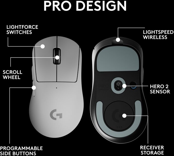 Logitech G Pro X Superlight 2 DEX leikjamús - Hvít