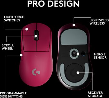 Logitech G Pro X Superlight 2 DEX þráðlaus leikjamús - Bleik