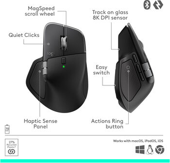 Logitech MX Master 4 þráðlaus mús - Svört