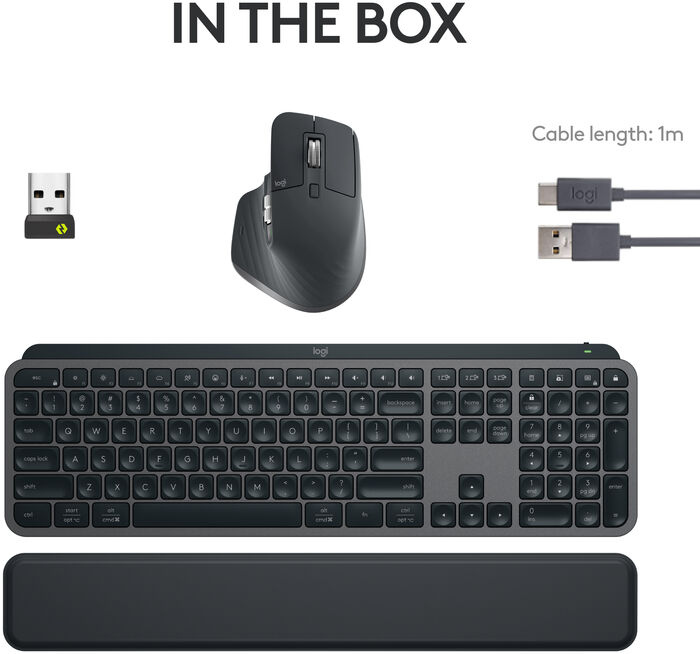 Logitech MX Keys S Combo þráðlaust lyklaborð og mús - Svört