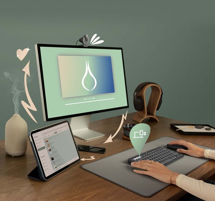 Logitech Pebble Keys 2 K380s þráðlaust lyklaborð - Hvítt 