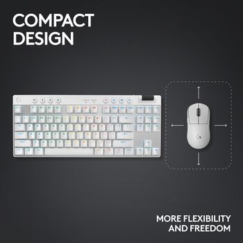 Logitech G Pro TKL Tactile þráðlaust leikjalyklaborð - Hvítt 