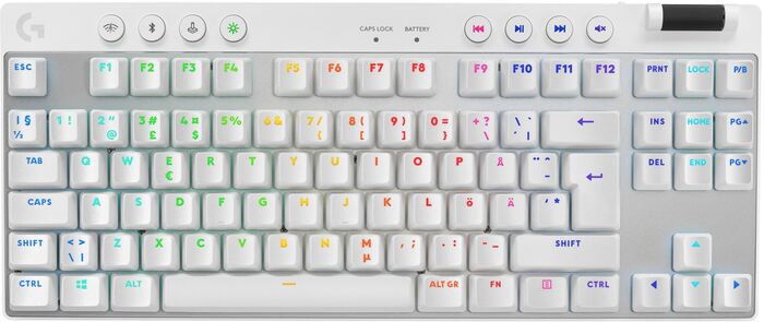 Logitech G Pro TKL Tactile þráðlaust leikjalyklaborð - Hvítt 