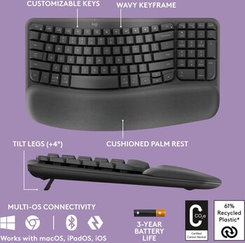 Logitech Wave Keys lyklaborð - Svart
