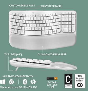 Logitech Wave Keys lyklaborð - Hvítt