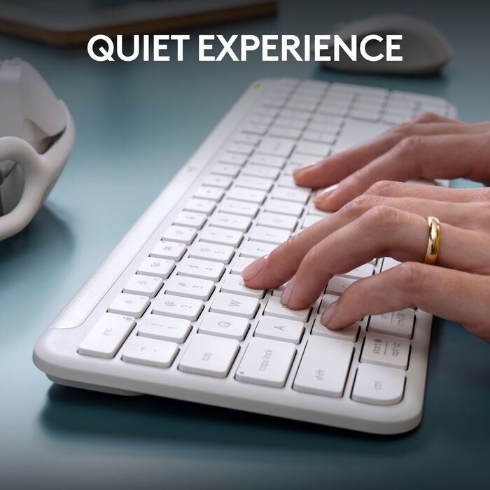 Logitech MK950 Slim lyklaborð og mús - Hvítt