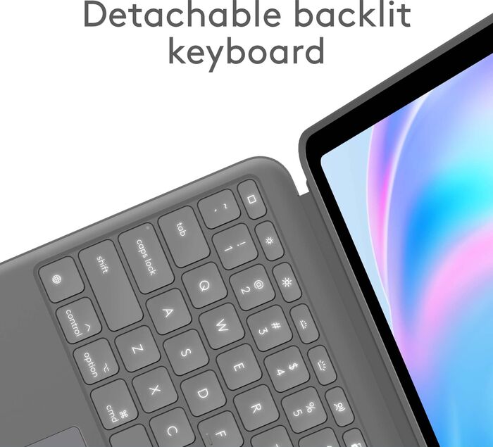Logitech Combo Touch lyklaborðshulstur fyrir iPad Air 13" (M2) - Grátt
