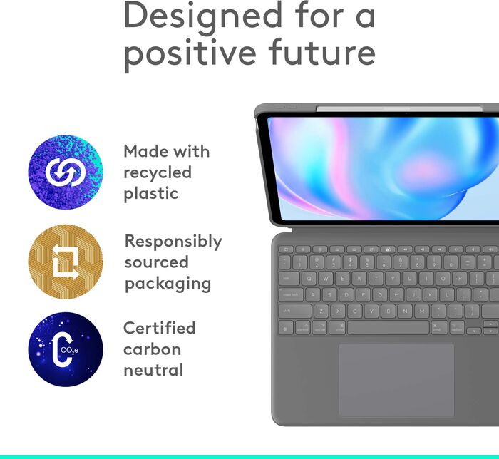 Logitech Combo Touch lyklaborðshulstur fyrir iPad Air 13" (M2) - Grátt