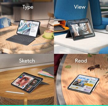 Logitech Combo Touch lyklaborðshulstur fyrir iPad Pro 11" (M4) - Grátt